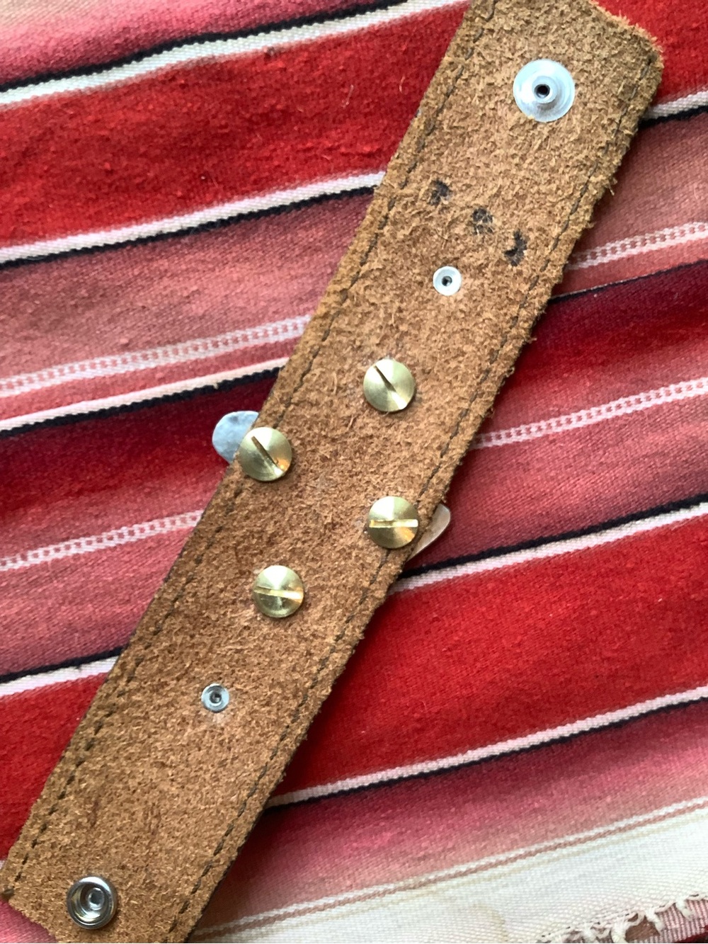 Turquoise/sterling/ nickels cuff, up to 6 3/4” wrist - Picture 8 of 10